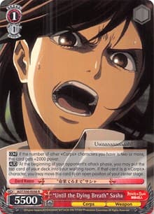 "Until the Dying Breath" Sasha - Attack on Titan Vol. 2 - Weiss Schwarz card