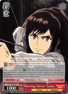 "Piercing Terror" Sasha - Attack on Titan Vol. 2 - Weiss Schwarz card