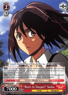 "Born in Dauper" Sasha - Attack on Titan Vol. 2 - Weiss Schwarz card