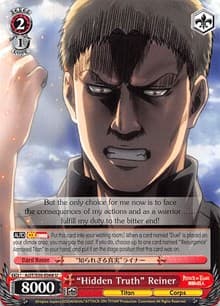 "Hidden Truth" Reiner - Attack on Titan Vol. 2 - Weiss Schwarz card