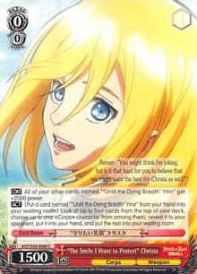 "The Smile I Want to Protect" Christa - Attack on Titan Vol. 2 - Weiss Schwarz card