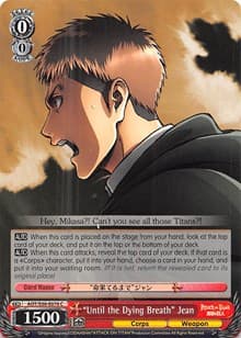 "Until the Dying Breath" Jean - Attack on Titan Vol. 2 - Weiss Schwarz card