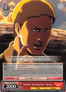 "Soldier and Warrior" Reiner - Attack on Titan Vol. 2 - Weiss Schwarz card