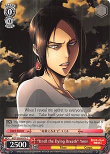 "Until the Dying Breath" Ymir - Attack on Titan Vol. 2 - Weiss Schwarz card