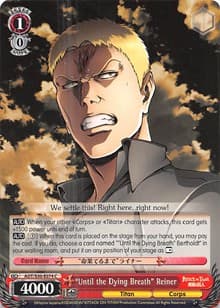 "Until the Dying Breath" Reiner - Attack on Titan Vol. 2 - Weiss Schwarz card