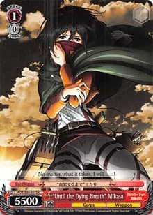 "Until the Dying Breath" Mikasa - Attack on Titan Vol. 2 - Weiss Schwarz card