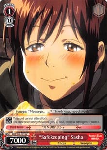 "Safekeeping" Sasha - Attack on Titan Vol. 2 - Weiss Schwarz card