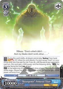 "Resurgence" Armored Titan - Attack on Titan Vol. 2 - Weiss Schwarz card