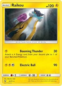 Raikou - Shining Legends - Pokemon card