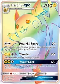 Raichu GX (Secret) - Shining Legends - Pokemon card