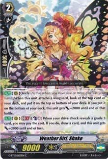 Weather Girl, Shake - G-BT12: Dragon King's Awakening - Cardfight Vanguard card