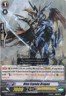 Blue Espada Dragon - G-BT12: Dragon King's Awakening - Cardfight Vanguard card