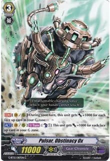 Pulsar, Obstinacy Ox - G-BT12: Dragon King's Awakening - Cardfight Vanguard card