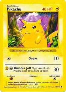 Pikachu (Red Cheeks) - Base Set (Shadowless) - Pokemon card
