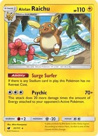 Alolan Raichu - SM - Crimson Invasion - Pokemon card