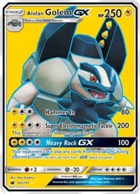 Alolan Golem GX (Full Art) - SM - Crimson Invasion - Pokemon card