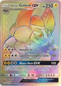 Alolan Golem GX (Secret) - SM - Crimson Invasion - Pokemon card