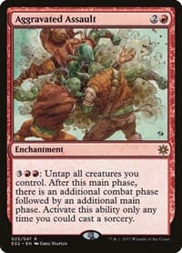 Aggravated Assault - Explorers of Ixalan - Magic: The Gathering card