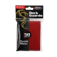 Deck Guards Double Matte Standard - Red (50-Pack) - BCW Card Sleeves - Card Sleeves card