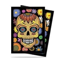 Dia De Los Muertos Yellow Skull Standard Deck Protectors (50-Pack) - Ultra Pro Card Sleeves - Card Sleeves card