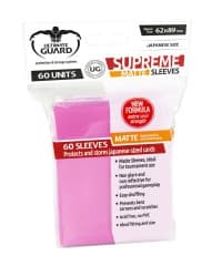 Double Matte Sleeve - Supreme Sleeves Japanese Size Matte Pink (60-Pack) - Ultimate Guard Card Sleeves - Card Sleeves card
