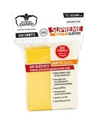 Double Matte Sleeve - Supreme Sleeves Japanese Size Matte Yellow (60-Pack) - Ultimate Guard Card Sleeves - Card Sleeves card