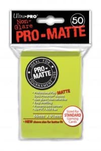 Pro-Matte Standard Deck Protectors - Bright Yellow (50-Pack) - Ultra Pro Card Sleeves - Card Sleeves card
