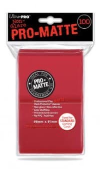 PRO-Matte Standard Deck Protectors - Red (100-Pack) - Ultra Pro Card Sleeves - Card Sleeves card