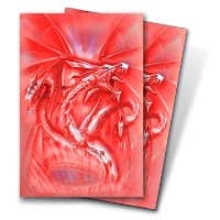 Red Diamond Dragon Small Deck Protectors by Monte Moore (50-Pack) - Ultra Pro Card Sleeves - Card Sleeves card