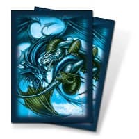 Trinity Dragon Blue Small Deck Protectors by Monte Moore (60-Pack) - Ultra Pro Card Sleeves - Card Sleeves card
