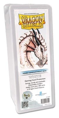 Dragon Shield Storage Box with 4 compartments - White (Holds 200+) - Dragon Shield Deck Boxes - Deck Boxes card