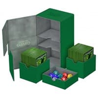 Twin Flip 'n' Tray Deck Case - Green (Holds 200+) - Ultimate Guard Deck Boxes - Deck Boxes card