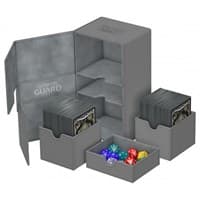 Twin Flip 'n' Tray Deck Case - Grey (Holds 200+) - Ultimate Guard Deck Boxes - Deck Boxes card