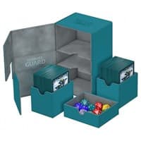 Twin Flip 'n' Tray Deck Case - Petrol (Holds 160+) - Ultimate Guard Deck Boxes - Deck Boxes card