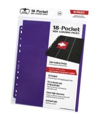 Double-Sided Side-Loading 9-Pocket Pages - 11-Holes, Purple (10-Pack) - Ultimate Guard Protective Pages - Protective Pages card