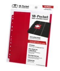 Double-Sided Side-Loading 9-Pocket Pages - 11-Holes, Red (10-Pack) - Ultimate Guard Protective Pages - Protective Pages card