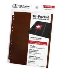 Double-Sided Side-Loading 9-Pocket Pages - 11-Holes, Brown (10-Pack) - Ultimate Guard Protective Pages - Protective Pages card