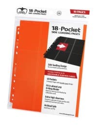 Double-Sided Side-Loading 9-Pocket Pages - 11-Holes, Orange (10-Pack) - Ultimate Guard Protective Pages - Protective Pages card