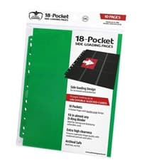Double-Sided Side-Loading 9-Pocket Pages - 11-Holes, Green (10-Pack) - Ultimate Guard Protective Pages - Protective Pages card