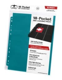 Double-Sided Side-Loading 9-Pocket Pages - 11-Holes, Petrol Blue (10-Pack) - Ultimate Guard Protective Pages - Protective Pages card