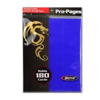 Side-Loading 18-Pocket Pro Pages - 3-Holes, Blue (10-Pack) - BCW Supplies Protective Pages - Protective Pages card