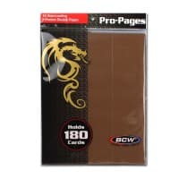 Side-Loading 18-Pocket Pro Pages - 3-Holes, Brown (10-Pack) - BCW Supplies Protective Pages - Protective Pages card