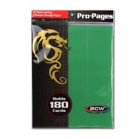 Side-Loading 18-Pocket Pro Pages - 3-Holes, Green (10-Pack) - BCW Supplies Protective Pages - Protective Pages card