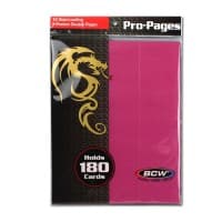 Side-Loading 18-Pocket Pro Pages - 3-Holes, Pink (10-Pack) - BCW Supplies Protective Pages - Protective Pages card
