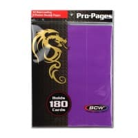 Side-Loading 18-Pocket Pro Pages - 3-Holes, Purple (10-Pack) - BCW Supplies Protective Pages - Protective Pages card