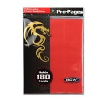 Side-Loading 18-Pocket Pro Pages - 3-Holes, Red (10-Pack) - BCW Supplies Protective Pages - Protective Pages card