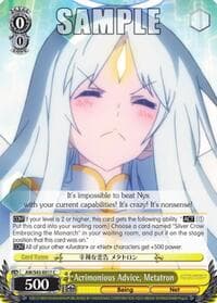 Acrimonious Advice, Metatron - Accel World -Infinite Burst- - Weiss Schwarz card