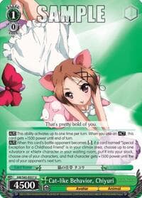 Cat-like Behavior, Chiyuri - Accel World -Infinite Burst- - Weiss Schwarz card