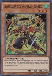 Legendary Six Samurai - Kageki - Spirit Warriors - YuGiOh card