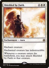 Shielded by Faith - Explorers of Ixalan - Magic: The Gathering card